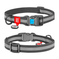 Нашийник Waudog Waterproof c QR-паспортом для собак, водостійкий, пластикова пряжка, XL, 25 мм/35-58 см, сірий Нашийник Waudog Waterproof c QR-паспортом для собак, водостійкий, пластикова пряжка, XL, 25 мм/35-58 см, сірий