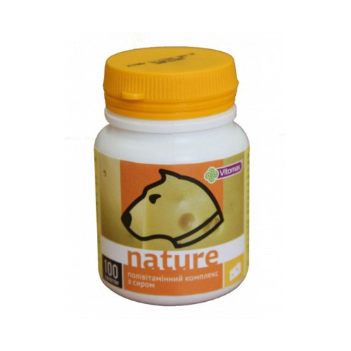 Полівітамінний комплекс Vitomax Nature для собак, із сиром, 100 г, 100 таб