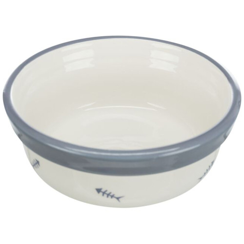 Миска Trixie Ceramic Bowl для котів, діаметр 12 см, 300 мл, біла/синьо-сіра