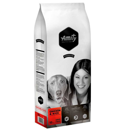 Сухий корм Amity Premium Adult Chicken&Rice для дорослих собак всіх порід, з куркою та рисом, 15 кг
