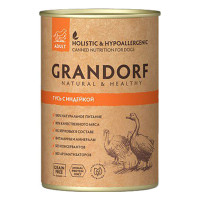 Консерви Grandorf Goose&Turkey для дорослих собак, з м'ясом гусака та індички, 400 г Консерви Grandorf Goose&Turkey для дорослих собак, з м'ясом гусака та індички, 400 г