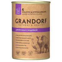 Консерви Grandorf Wild Boar&Turkey для дорослих собак, з м'ясом дикого кабана та індички, 400 г