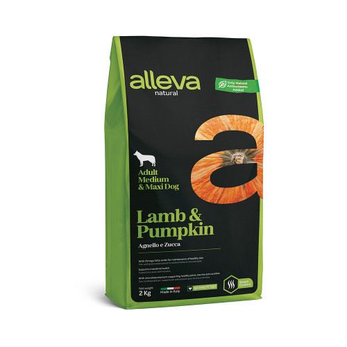 Сухий корм Alleva Natural Adult Lamb&Pumpkin Medium/Maxi для середніх/великих порід собак, ягня та гарбуз, 2 кг
