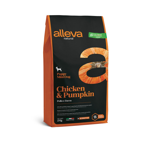 Сухий корм Alleva Natural Puppy Chicken&Pumpkin Mini для цуценят дрібних порід, курка та гарбуз, 2 кг
