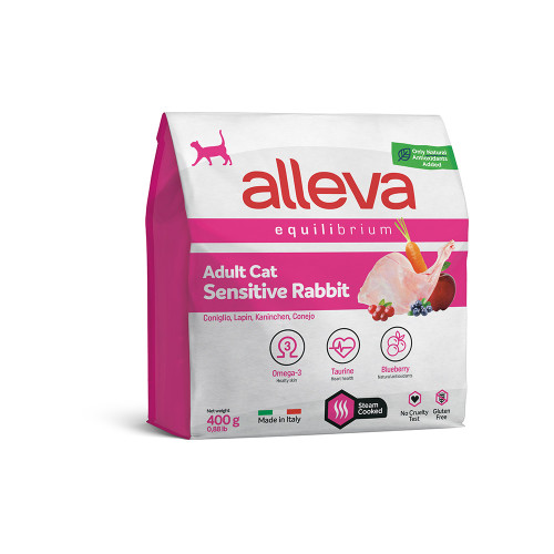 Сухий корм Alleva Equilibrium Sensitive Rabbit Adult Cat для котів з чутливим травленням, кролик, 400 г