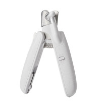 Когтерез AnimAll Groom для котів та собак, з LED підсвічуванням та контейнером для збору пазурів, білий