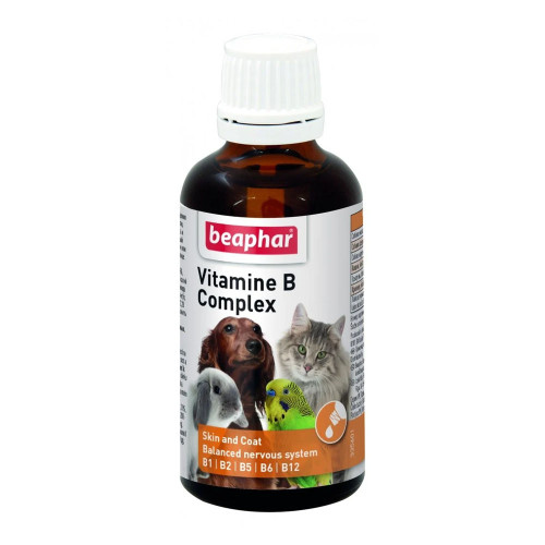 Вітамінна добавка Beaphar Vitamine B Complex для собак, котів, птахів і гризунів, краплі, 50 мл