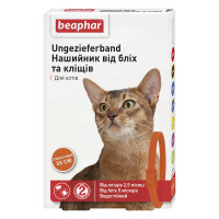 Нашийник Beaphar Ungezieferband від бліх та кліщів для котів, помаранчевий, 35 см Нашийник Beaphar Ungezieferband від бліх та кліщів для котів, помаранчевий, 35 см
