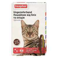 Нашийник Beaphar Ungezieferband від бліх та кліщів для котів, коричнево-жовтий, 35 см Нашийник Beaphar Ungezieferband від бліх та кліщів для котів, коричнево-жовтий, 35 см