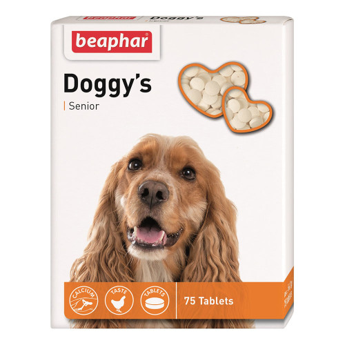Вітамінізовані ласощі Beaphar Doggy’s Senior для собак старше 7 років, 75 табл