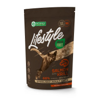 Беззерновий сухий корм Natures Protection Lifestyle Sterilised для стерилізованих котів, з лососем та крилем, 400 г