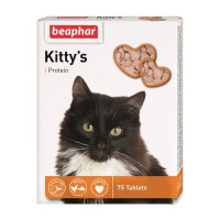 Вітамінізовані ласощі Beaphar Kitty’s Taurin Biotin для котів, з протеїном та рибою, 75 табл