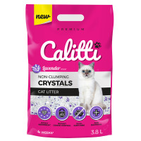Силикагелевый наполнитель Calitti Crystals для кошачьего туалета, с лавандой, 3.8 л