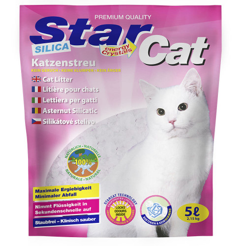 Силікагелевий наповнювач Agros Trading Silica Gel Star Cat для котячого туалету, 5 л