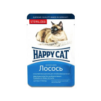 Вологий корм Happy Cat Btl sterilisiert Lachs Gelee для дорослих котів, шматочки лосося в желе, 100 г Вологий корм Happy Cat Btl sterilisiert Lachs Gelee для дорослих котів, шматочки лосося в желе, 100 г