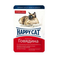 Вологий корм Happy Cat Btl sterilisiert Rind Gelee для дорослих котів, шматочки яловичини в желе, 100 г Вологий корм Happy Cat Btl sterilisiert Rind Gelee для дорослих котів, шматочки яловичини в желе, 100 г