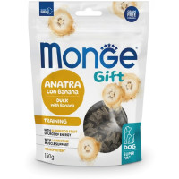 Ласощі Monge Gift Dog Training для собак, підвищення активності, качка з бананом, 150 г Ласощі Monge Gift Dog Training для собак, підвищення активності, качка з бананом, 150 г