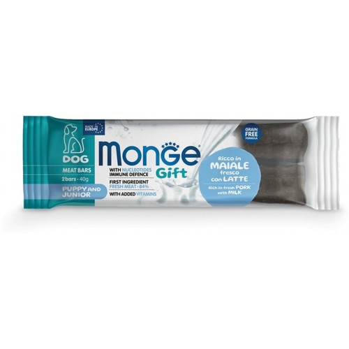 Ласощі Monge Gift Dog Puppy and Junior для цуценят, свинина з молоком, 40 г