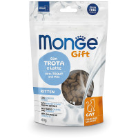 Ласощі Monge Gift Cat Kitten для кошенят, форель і молоко, 60 г Ласощі Monge Gift Cat Kitten для кошенят, форель і молоко, 60 г