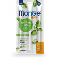 Ласощі Monge Gift Cat Sterilised для котів, качка з мелісою, 15 г Ласощі Monge Gift Cat Sterilised для котів, качка з мелісою, 15 г