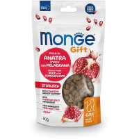 Ласощі Monge Gift Cat Sterilised для котів, качка з гранатом, 50 г Ласощі Monge Gift Cat Sterilised для котів, качка з гранатом, 50 г