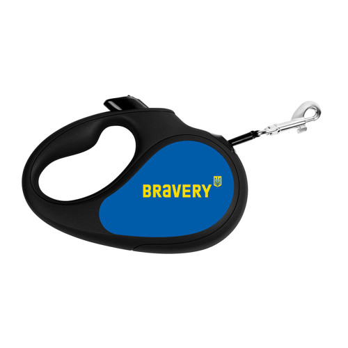 Повідець-рулетка Waudog R-leash для собак, малюнок "Сміливість", S, до 15 кг, 5 м, стрічка, чорний