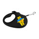 Повідець-рулетка Waudog R-leash для собак, малюнок "Дім", XS, до 12 кг, 3 м, стрічка, чорний