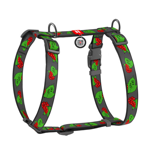 Шлея Waudog Nylon з QR-паспортом для собак, анатомічна, малюнок "Калина", розмір L, 50-90/60-100 см