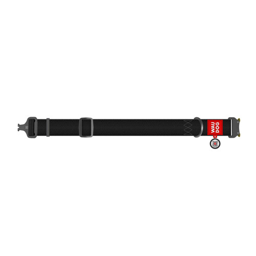 Нашийник водостійкий WAUDOG Waterproof для собак, світиться, метал, XXL, 40 мм/43-70 см, чорний