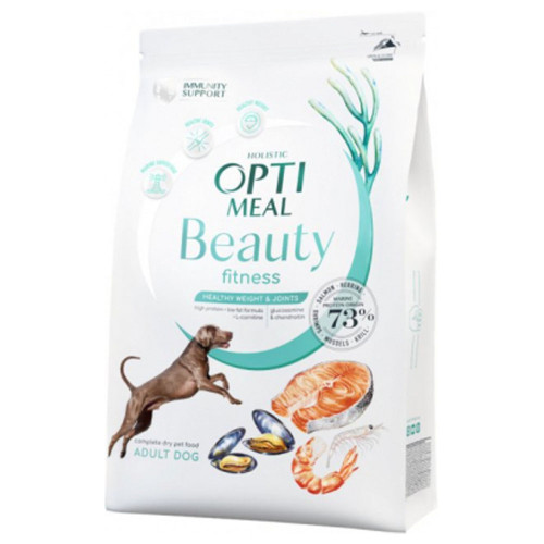 Сухий корм Optimeal Beauty Fit для собак, підтримка здорової ваги та суглобів, на основі морепродуктів, 4 кг