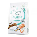 Сухий корм Optimeal Beauty Podium для котів, догляд за шерстю та зубами, на основі морепродуктів, 650+650 г