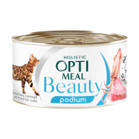 Консерви Optimeal Beauty Podium для котів, тунець в соусі з кільцями кальмара, 70 г