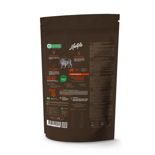 Беззерновий сухий корм Natures Protection Lifestyle Sterilised для стерилізованих котів, з лососем та крилем, 400 г