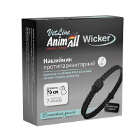Ошейник AnimAll VetLine Wicker для кошек и собак, противопаразитарный, бархатно-черный, 70 см