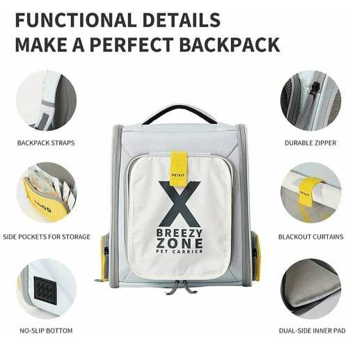 Рюкзак-переноска Petkit Breezy Zone Blue для собак і котів, 35×27×43 см, блакитний