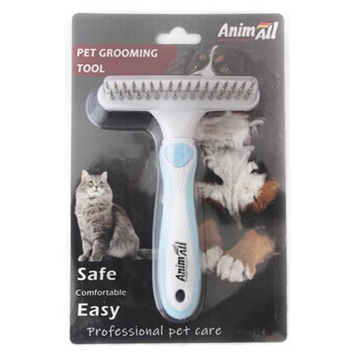 Гребінець-граблі AnimAll Groom для тварин, Блакитна