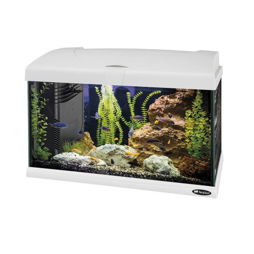 Акваріум скляні Ferplast Capri 50 LED White з LED-освітленням, білий, 40 л