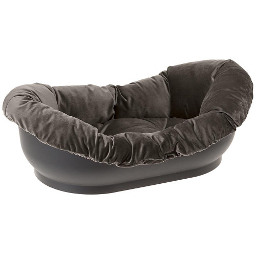 Пластиковий лежак Ferplast Dormeuse з м'якою підкладкою для котів і собак, 73×45×24 см