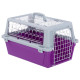 Переноска Ferplast Carrier Atlas 20 Trendy Open для котів і собак, біло-фіолетова, 58.5×37×32 см