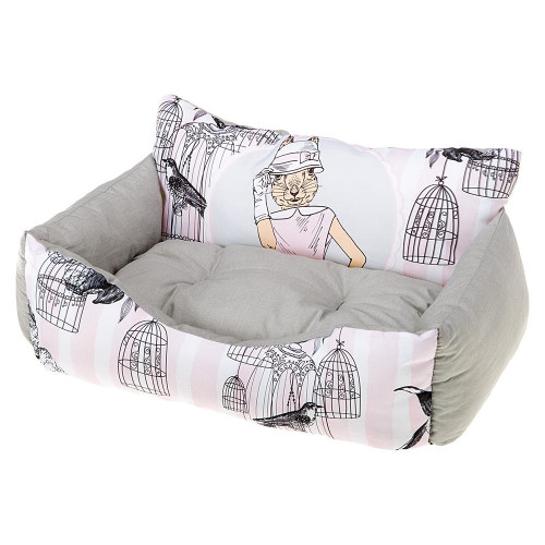 Лежанка з синтетичної тканини Ferplast Royal 40 Bedding Lady Rabbit для котів і собак, 45×40×24 см