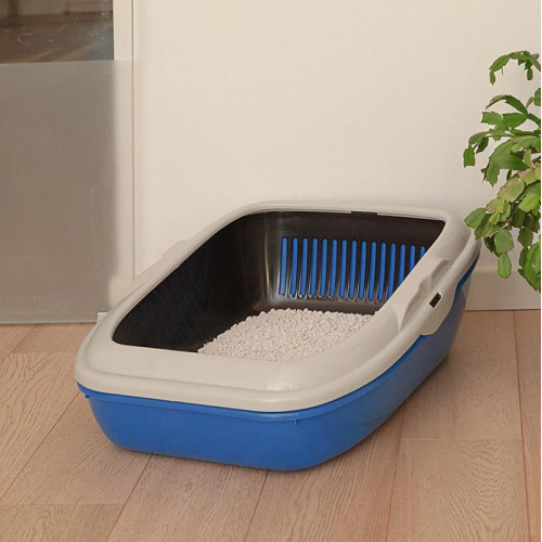 Туалет з двома піддонами Ferplast Litter Tray Birba з системою просіювання для кішок, 45,5x55,5x22 см