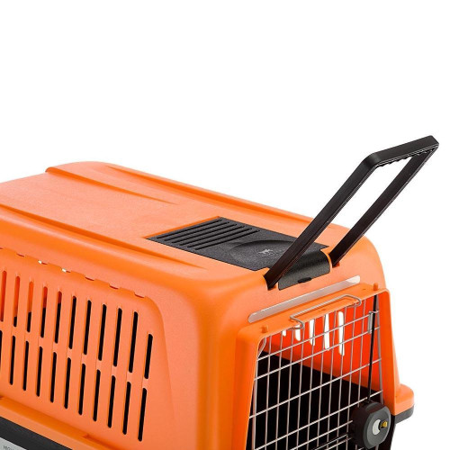 Переноска Ferplast Carrier Atlas 60 Reflex для собак, оранжево-чорна, 91×61×66.5 см