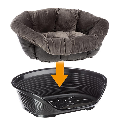 Оксамитова подушка для ліжок Ferplast Spare Sofa Prestige 6 Grey для котів і собак, 73×55×27 см