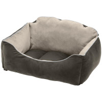 Оксамитове ліжко Ferplast Milord 55 Bedding Grey-Beige для собак і котів, 55×45×26 см Оксамитове ліжко Ferplast Milord 55 Bedding Grey-Beige для собак і котів, 55×45×26 см