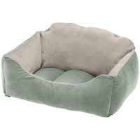 Оксамитове ліжко Ferplast Milord 65 Bedding Green-Beige для собак і котів, 65×45×28 см Оксамитове ліжко Ferplast Milord 65 Bedding Green-Beige для собак і котів, 65×45×28 см