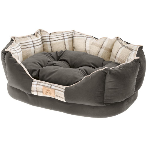 Лежак з двосторонньою подушкою Ferplast Charles 60 Bedding Brown для котів і собак, 56×42×20 см