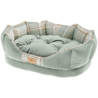 Лежак з двосторонньою подушкою Ferplast Charles 70 Bedding Green для котів і собак, 68×47×25 см Лежак з двосторонньою подушкою Ferplast Charles 70 Bedding Green для котів і собак, 68×47×25 см
