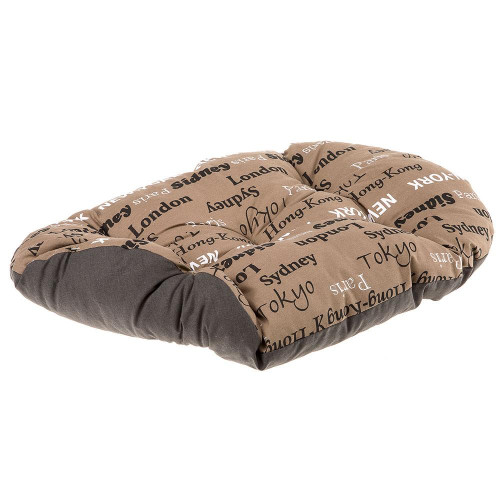 Подушка-підстилка Ferplast Relax 65/6 Cities Brown для котів і собак, 65×42 см