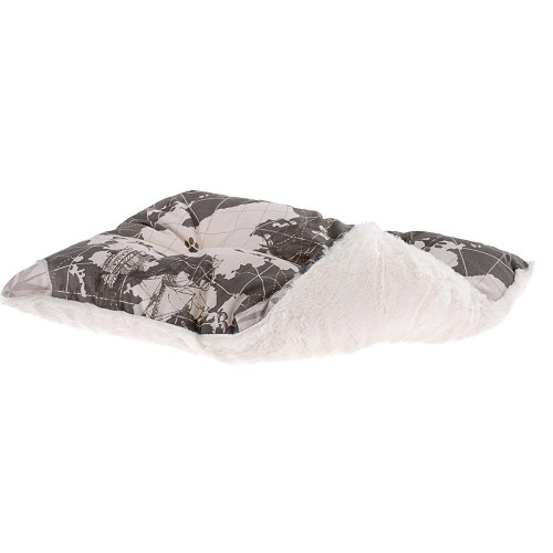 Лежак Ferplast Coccolo 50 Map Blue-Grey для собак і котів, 55×45×20 см