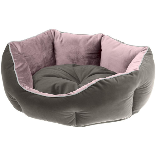 Оксамитовий диван Ferplast Queen 45 Pruple-Grey для котів і собак, 44×40×16 см
